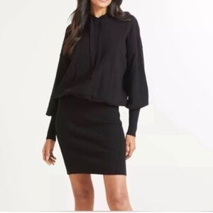 Evereve Black Hooded Sweater Dress